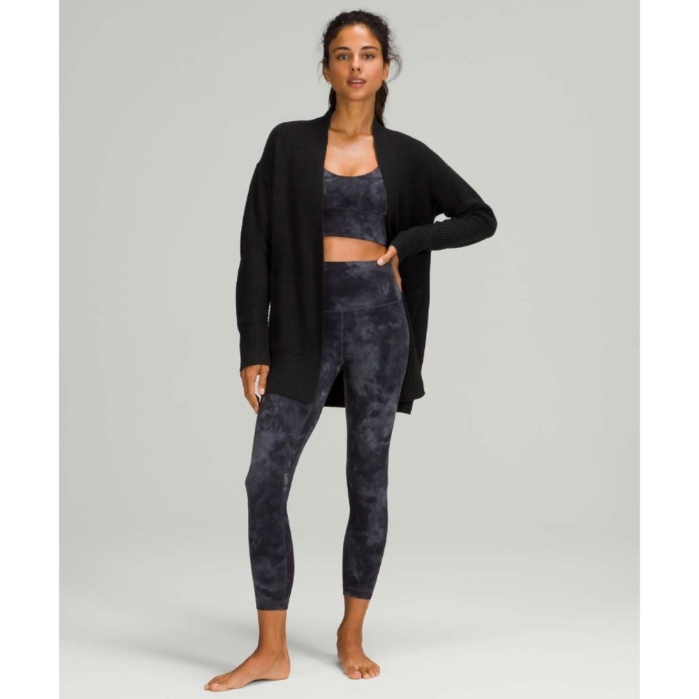 LULULEMON Cashlu Sweater Wrap Black Cashmere Blend Cardigan X-Small Small
